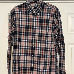 J. Crew Navy and Red Plaid Casual Shirt